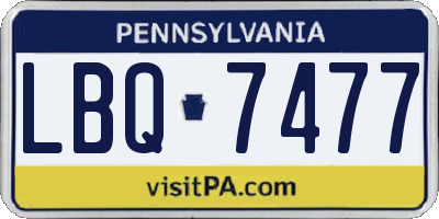 PA license plate LBQ7477