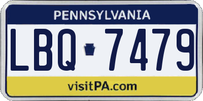 PA license plate LBQ7479