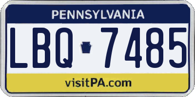 PA license plate LBQ7485