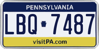 PA license plate LBQ7487