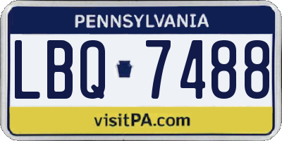 PA license plate LBQ7488