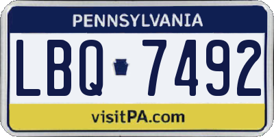 PA license plate LBQ7492