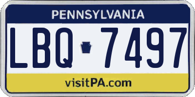 PA license plate LBQ7497