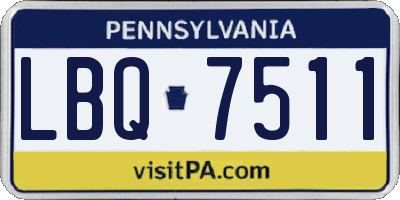 PA license plate LBQ7511