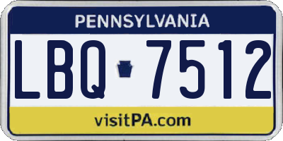 PA license plate LBQ7512