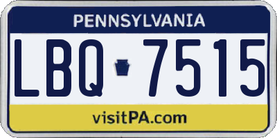 PA license plate LBQ7515
