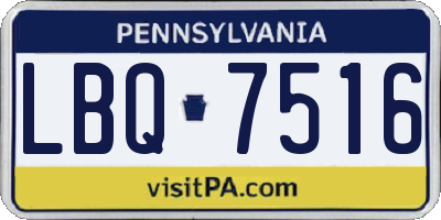 PA license plate LBQ7516