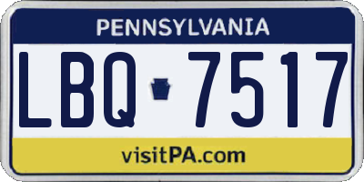 PA license plate LBQ7517
