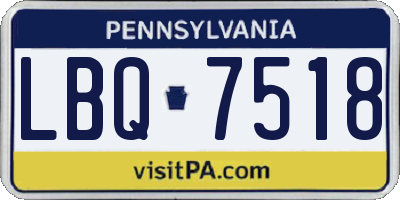 PA license plate LBQ7518