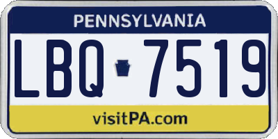 PA license plate LBQ7519