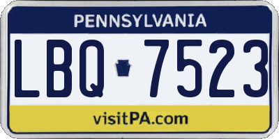 PA license plate LBQ7523