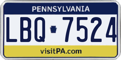 PA license plate LBQ7524