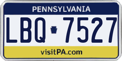 PA license plate LBQ7527
