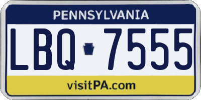 PA license plate LBQ7555