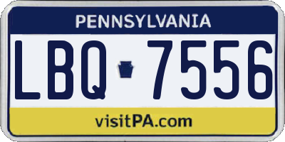 PA license plate LBQ7556