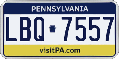 PA license plate LBQ7557
