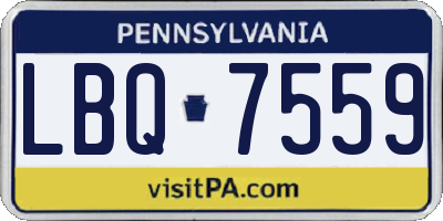 PA license plate LBQ7559