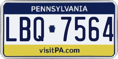 PA license plate LBQ7564