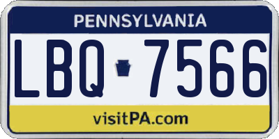 PA license plate LBQ7566
