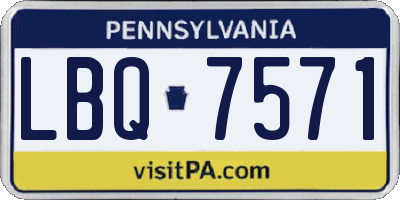 PA license plate LBQ7571