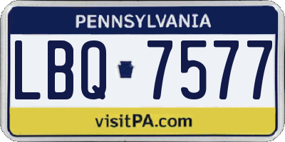 PA license plate LBQ7577