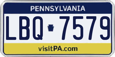 PA license plate LBQ7579