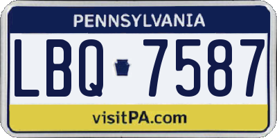 PA license plate LBQ7587