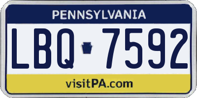 PA license plate LBQ7592