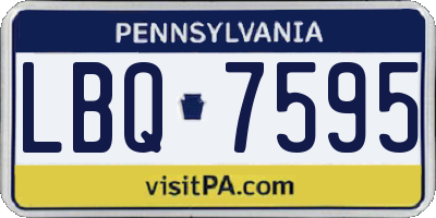 PA license plate LBQ7595