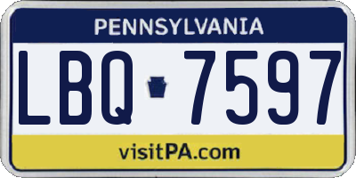 PA license plate LBQ7597