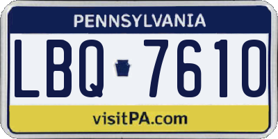 PA license plate LBQ7610