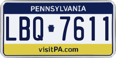 PA license plate LBQ7611
