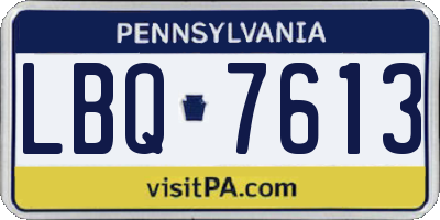 PA license plate LBQ7613