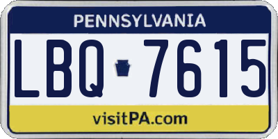PA license plate LBQ7615