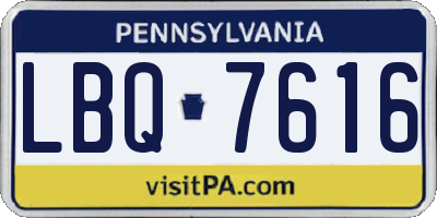 PA license plate LBQ7616