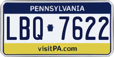 PA license plate LBQ7622