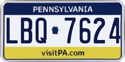 PA license plate LBQ7624