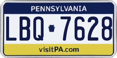 PA license plate LBQ7628