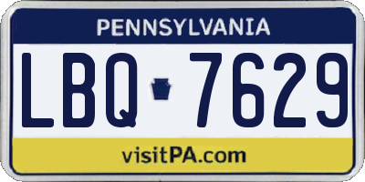 PA license plate LBQ7629
