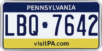 PA license plate LBQ7642