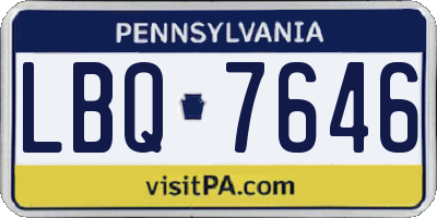 PA license plate LBQ7646