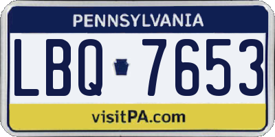 PA license plate LBQ7653