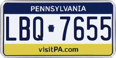 PA license plate LBQ7655