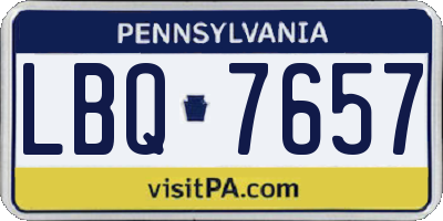 PA license plate LBQ7657