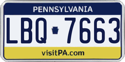 PA license plate LBQ7663
