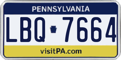 PA license plate LBQ7664