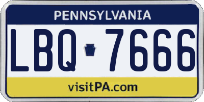 PA license plate LBQ7666