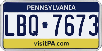 PA license plate LBQ7673