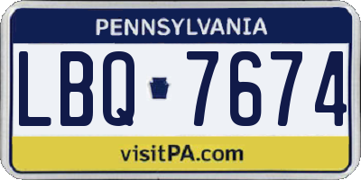 PA license plate LBQ7674