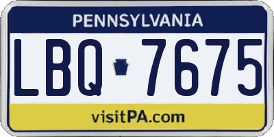 PA license plate LBQ7675
